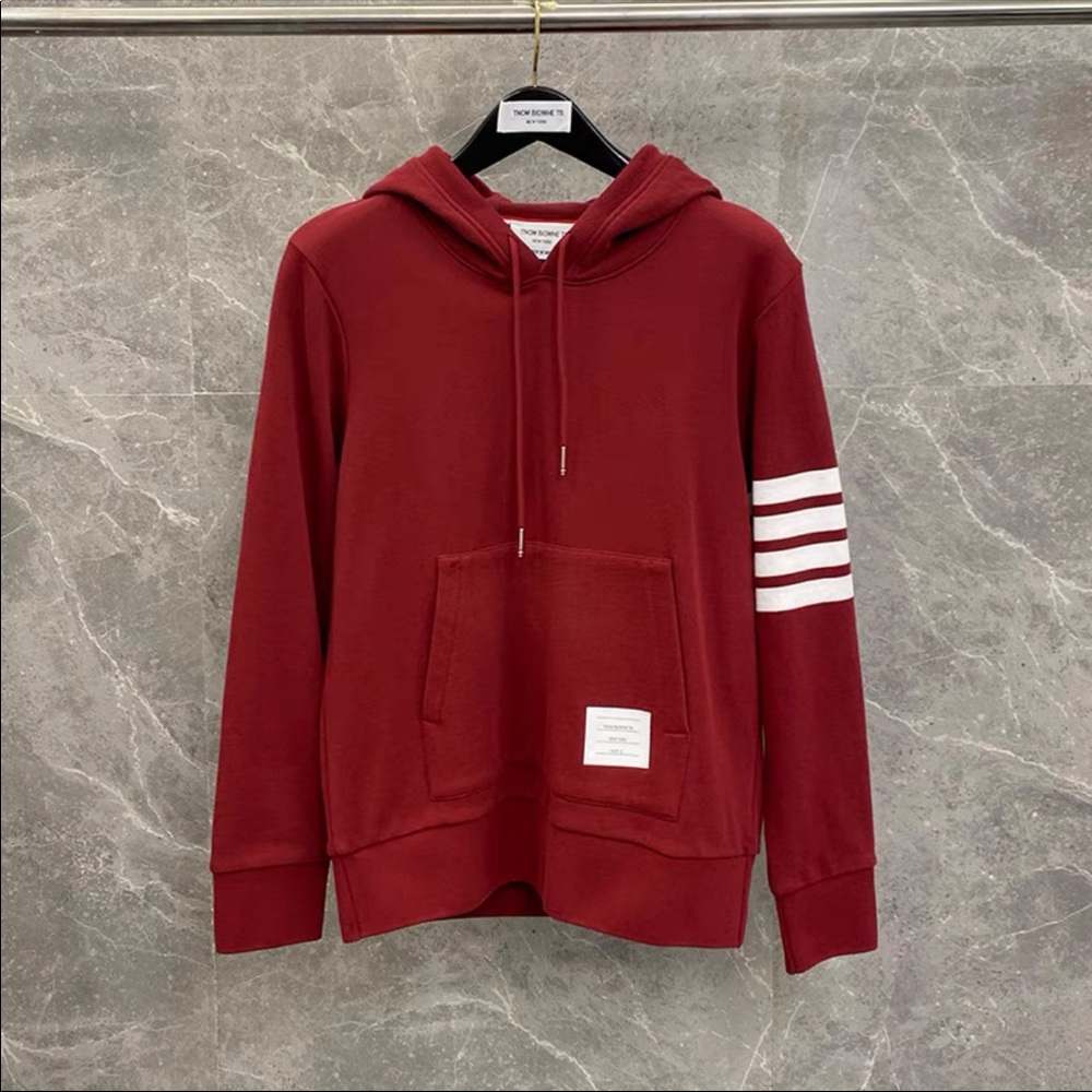 Thom Browne Red Classic Dyed Pullover Hoodie